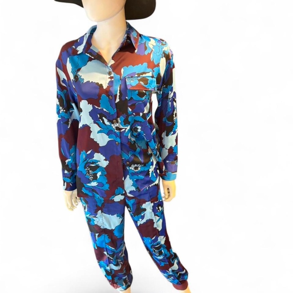 Floral Blue and Purple 2 piece set